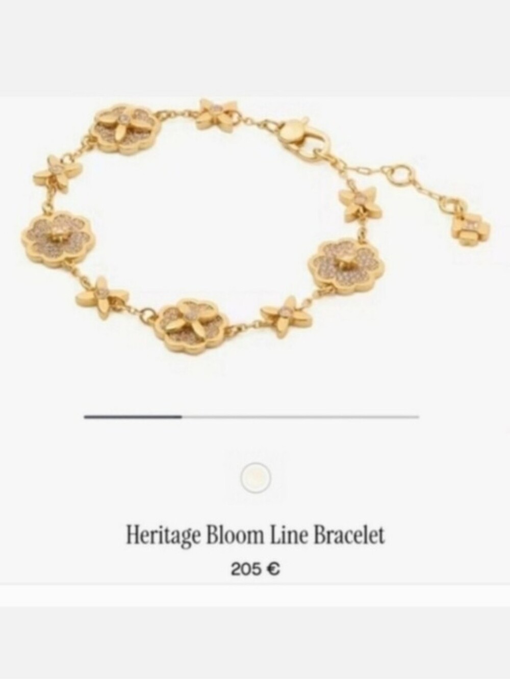 Kate Spade New York HeritageBloom Line Bracelet In Gold Color Nwt $205